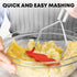 Zulay Kitchen Non-Scratch Potato Masher - Heavy-Duty Stainless Steel & Silicone Hand Masher, Red