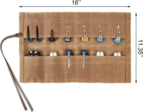 Knife Display Bag with 12 Slots for Pocket Knives, Folding Knife Holder Organizer for Tactical Outdoor