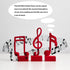 3 FUNTEREST Piece Music Note Sculptures for Shelf Decor Aesthetic Red Velvet Resin Music Note Statue Bookshelf Coffee
