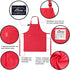 ALIPOBO Set, 2 (2-5 Kids Apron and Chef Hat Children's Adjustable Bib Apron with Pockets. Cute Boys Girls Kitchen Apron