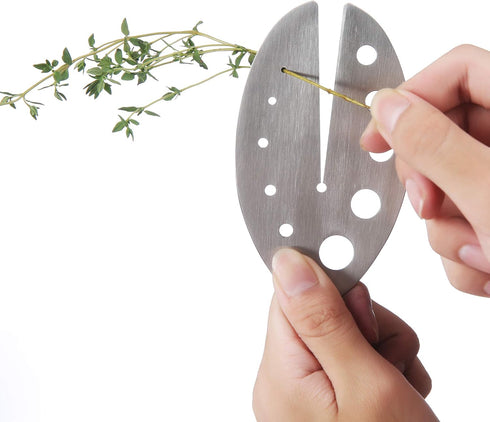 Herb Stripper Tool, Stainless Steel Leaf Zipper for Kale, Chard, Collard Greens, Rosemary, and Thyme