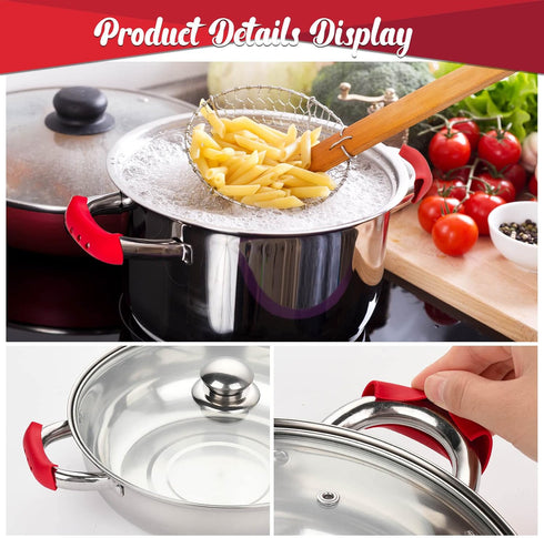 2 Pcs Silicone Hot Handle Holder, Heat Resistant Cast Iron Skillet Handle Covers for Frying Pans and Griddles