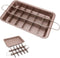 Brownie Pan with Dividers, Non-Stick Baking Pan for Brownies, Lasagna, Muffins, 12 X 8 X 2 Inches