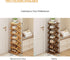 4 Comeon Shoes Rack for Front Door,Space Saving Wooden Shoes Organizer Entryway Corner Folding Shoe Shelf ([Primary