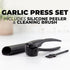 Set Zulay Kitchen Large Premium Garlic Press Rust Proof & Dishwasher Safe, Bigger Bowl Garlic Mincer Tool with Silicone