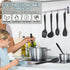 E-far 7-Piece Silicone Cooking Utensils Set, Black Heat Resistant Kitchen Tools, Nonstick Spatula, Ladle, Spoon, Pasta