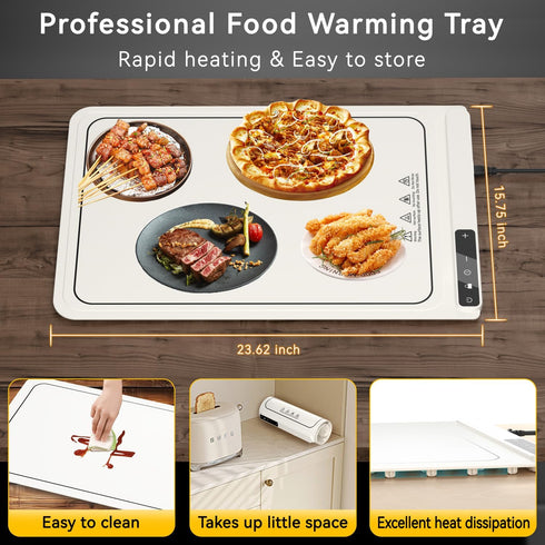 7 Food Warming Mat - Level Temperature flash heat Silicone Electric Warming Trayrolled-up food warmer