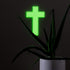 Large Luminous White Cross Plastic Glow in the Dark Wall Plaque, 6 x 10