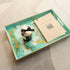 15.7"* 10.2"* 1.38" Turquoise Marbling Decorative Tray with Handles, Morden Plastic Rectangular Serving Tray for Coffee