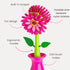 Vigar Flower Power Dish Brush with Handle and Vase Dish Brush Holder, Kitchen Scrub Brush for Pot Scrubber, Dishes