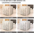 18"x18"x18", AELS Unstuffed Farmhouse Pouf Cover for Living Room, Boho Storage Bean Bag Cubes, Beige with Black Stitch