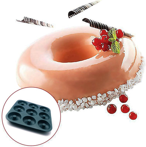 Large Professional Grade Donut Pan for Baking, 9 Cavity Non-Stick Bagel Pan, BPA Free 11.2 x 11.1 Inches