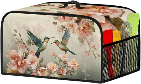 Hummingbird Slow Cooker Cover Flower Dust Covers for Kitchen Appliances Slow Cooker Bags for Women Gift Insulated Cooker Appliance Cover by ZUXONGSY