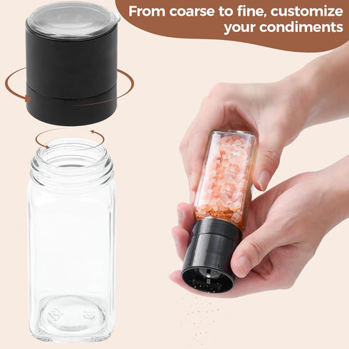 ComSaf 15Pcs 4oz Glass Spice Jars with Metal Lids, 93 Labels, Funnel, Grinder, Shaker Cap for Kitchen
