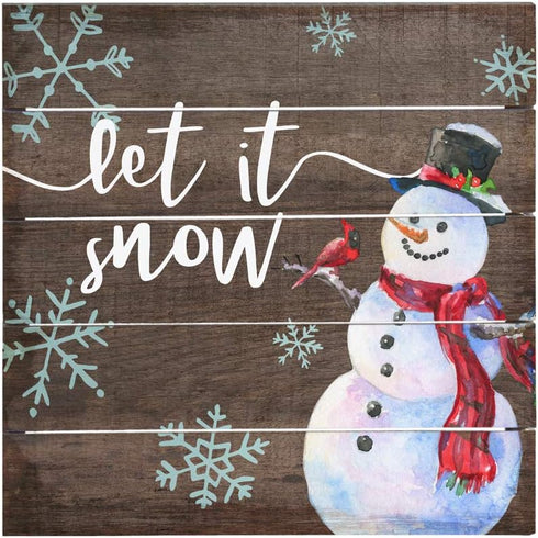 Sincere Surroundings Let It Snow 8 x 8 Decor