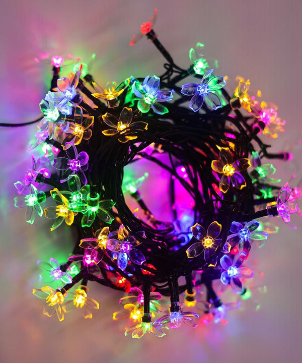 Cute Pastel Flower Fairy Lights String, Cherry Blossom Floral Garland Vine Decor