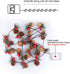 2 6.6 20 PCS Christmas Garland with Lights and Bigger Pine Cones, Led String Lights, Red Berries, Needle, Pine Cone
