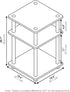 3-Tier Furinno TURN-N-TUBE Side Table, Square Modern End Table, Open Shelves Nightstand, Night Stand, Bedside Table