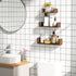 SRIWATANA Set of 3 Wall Mounted Floating Shelves, Solid Wood, Dark Brown