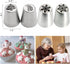 4 PCS Christmas Pastry Icing Piping Nozzles, Stainless Steel Russian Piping Tips Set