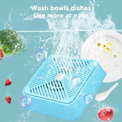 USB Powered Portable Dishwasher, Mini Ultrasonic Efficient Cleaning for Travel & Kitchen Tableware, Blue