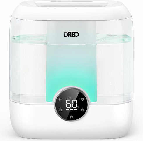 DREO Humidifiers for Bedroom, 6L Easy to Fill & Clean, 60H Runtime