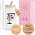 Personalized Initial Glass Cup for Women, 16oz Glass Cup with Lids and