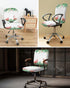 Summer Flamingo Office Chair Cover, Stretchable Computer Chair Seat Cover, Green Botanical Tropical Plants Slipcovers