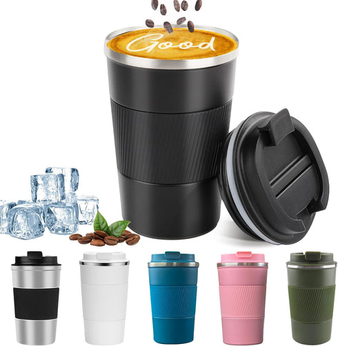 YINBAOGE Insulated Travel Coffee Mug, Spill & Leak Proof, Portable To Go
