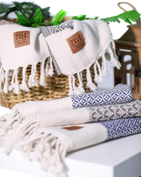 Set 4 100% Gold CASE Turkish Hand Towels for Bathroom of Cotton Bathroom Towels Helen Kitchen Small Towel for Spa