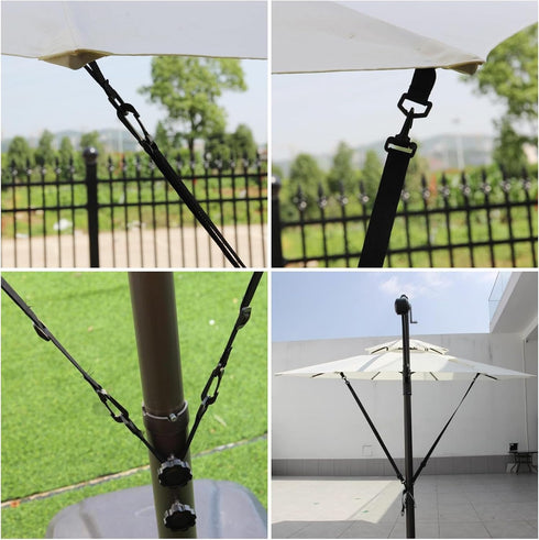 Wind Stabilizer Straps for Large Outdoor Umbrella, Adjustable and Reusable Cantilever Parasol Straps