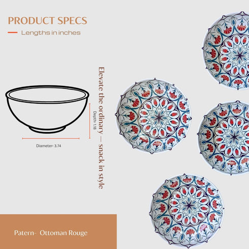 novamem since 2024 6 Pack 3.74 inch NOVAMEM Metal Snack Bowls Small Sauce Bowls with Mediterranean Design Ideal