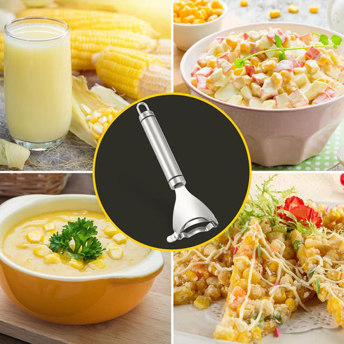 Corn Peeler Stainless Steel Tool, Corn Cob Stripper, Kitchen Gadget for Removing Kernels in Seconds