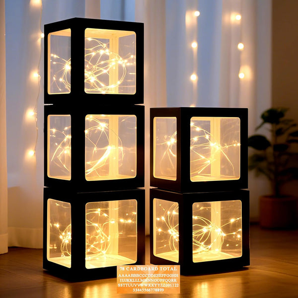 Ledido Transparent Balloon Boxes, Clear Balloon Boxes with 5 Pcs String Lights