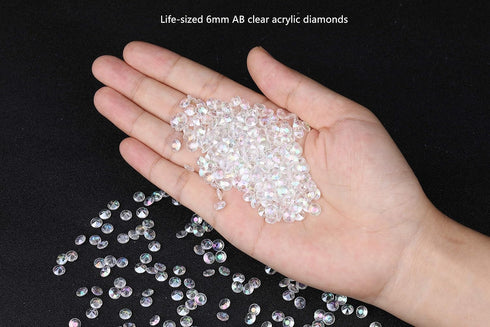 5000 pcs/Pack Wedding Table Scatter Confetti Crystals - 6 mm Acrylic Diamonds for Decorations