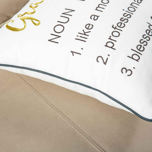 FAVDEC 18 Inches 18 Inches Embroidered Grandma Definition Decorative Throw Pillow Cover, Gift to Grandma x Cover Only