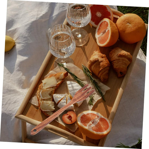 Wooden Fork for Stirring, Serving, and Cooking - Camping Utensils, Spaghetti, Fruit Salad Fork, Wooden Kitchenware