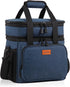 Expandable Large Lunch Box, Insulated Heavy Duty Waterproof Cooler Bag for Men Women, 16L, Blue, GLENKEY