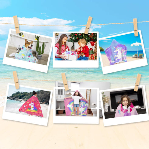 Swimming 7-10 35 60 Unicorn Beach Towel Red Polyester Camping Towels for Girls Kids Beach Blanket Pool Travel Bath