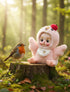 6" Hand-Painted Porcelain Face Doll with Acrylic Cotton Body, Small Ceramic Collectible Doll for Shelf & Desk Decor