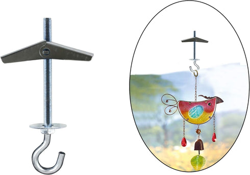 Alovexiong 4 Pack Carbon Steel Plasterboard Ceiling Hooks - Heavy Duty Spring Toggle Wing Bolts for Hanging