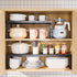 Countertop, (1Pack/Black,Large) Expandable Adjustable Cabinet Shelf Organizer - Stackable Metal Spice Rack for Kitchen