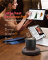 3-Temp Settings 4 Mug Warmer - Coffee Mug Warmer for Desk with Hrs Auto Shut Off, Fastest Heating & Smart Wood Candle