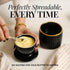 Countertop Counter Butter Crock with Lid for Black and Gold Ceramic French Butter Dish for Soft Butter, Airtight Water
