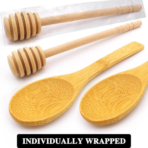 8 6 Inch BLUE TOP PCS Honey Dipper Sticks Honey Spoon Individually Wrapped Honey Stirrer Stick Mixing Spoon for Honey