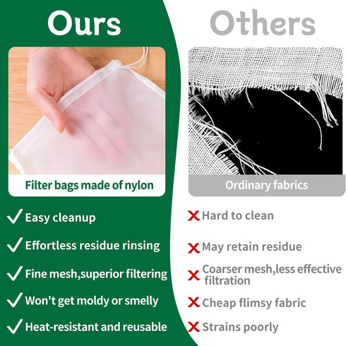 uadbau 6 12 8 Inch 200 Pcs Nut Milk Bag x Yogurt Strainer Mesh Cheese Cloth Bag for Straining Reusable Fine Mesh