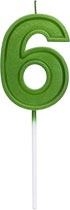 Green Number 6 2.76 Inches Large Number Candles Birthday Cake Topper Decoration for Anniversary Celebration Party