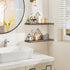Set 2 Homode Floating Shelves, of Mountain Wall Shelves, Rustic Wood Display Storage Shelf with Metal Wire, Geometric