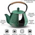 Cast Iron Tea Pot - Honeycomb Pattern Tea Kettle with Tea Leaf Infuser,Stovetop Tea Kettle Coated with Enameled