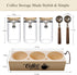 Set 3 Glass Coffee Canister with Shelf & Spoons - Piece Airtight Seal Coffee Bean Storage Containers & Filter Holder